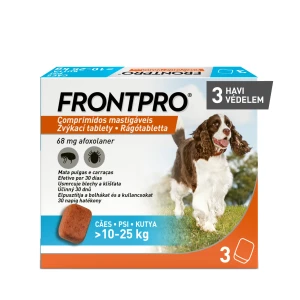 Frontpro Rágótabletta kutyáknak Medium 10-25kg 3x68mg